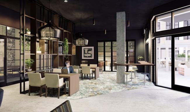 a person sitting at a table