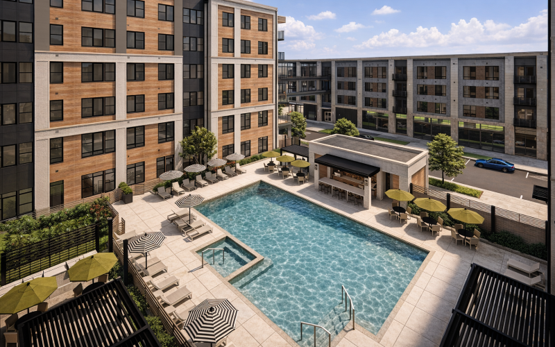 luxury pool with spacious deck surround